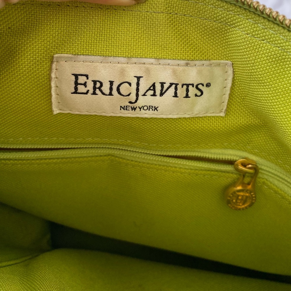 Eric Javits NY Pink Woven Raffia Straw Shoulder Bag, Leather Strap & Neon Lining - Picture 10 of 11